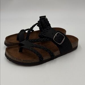 Women's Black Braided Sandals